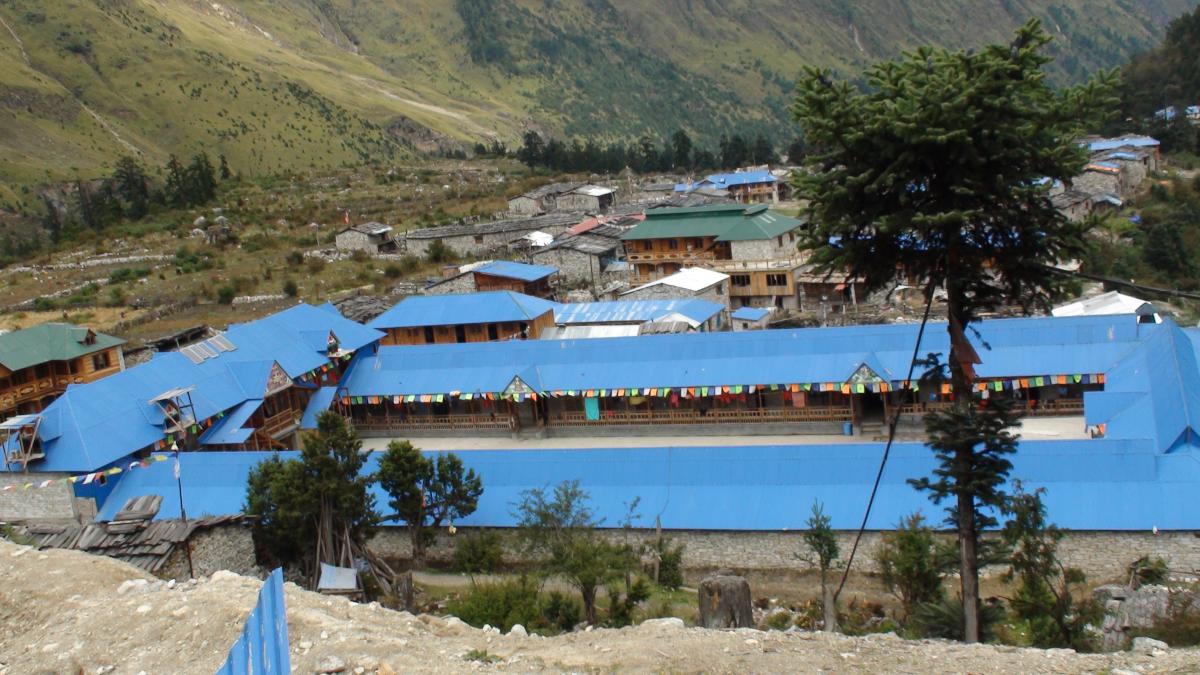 2016-aerial photo of school building in Lho Shyala